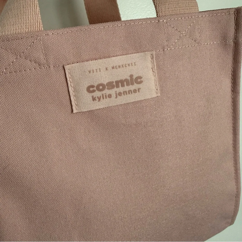 Cosmic Kylie Jenner Pink Canvas Mini Tote Bag Crossbody Strap